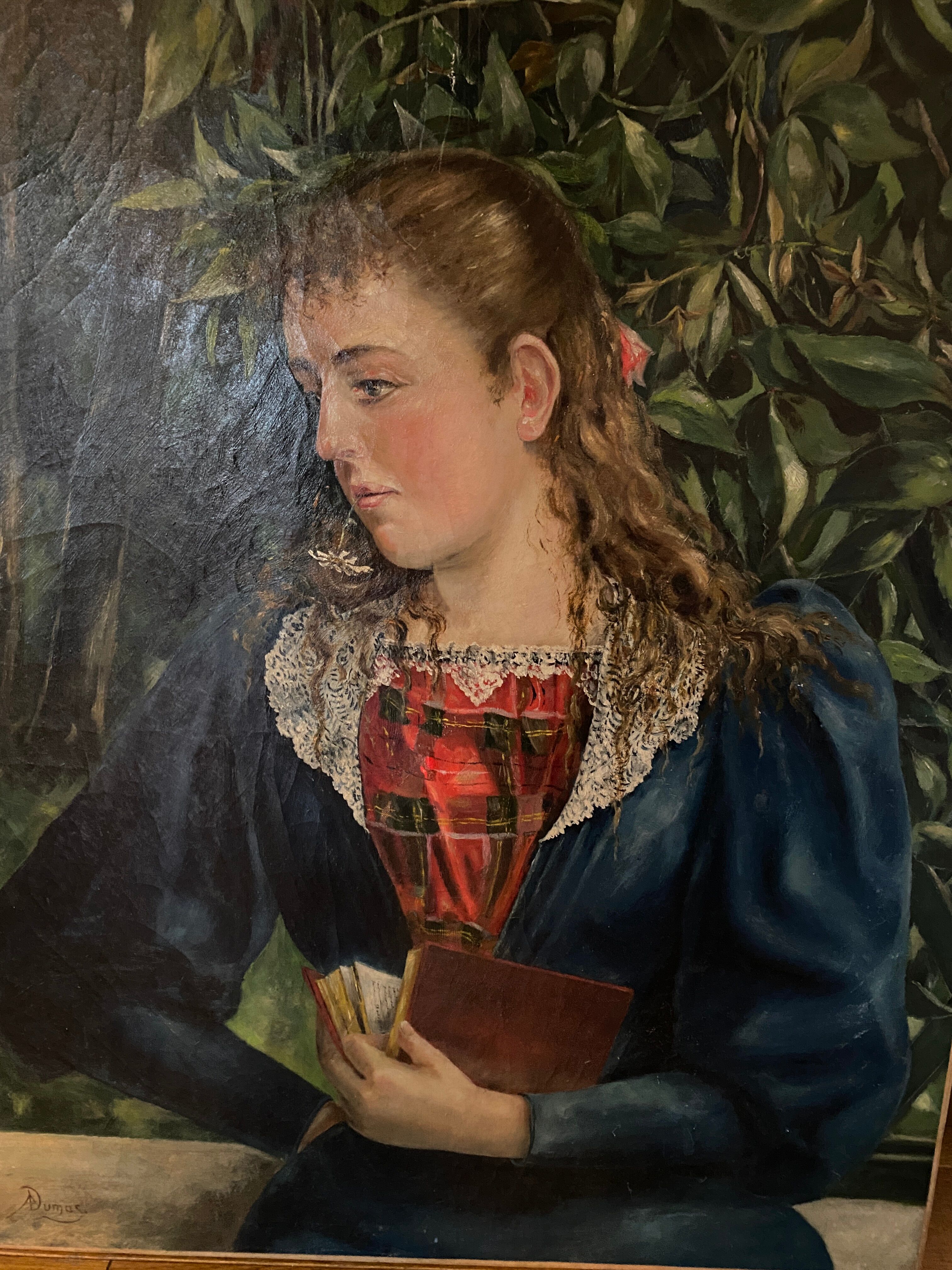 Old portrait signed Dumas