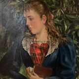 Old portrait signed Dumas