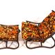 Manou rattan lounge chair in pagoda style with ottoman