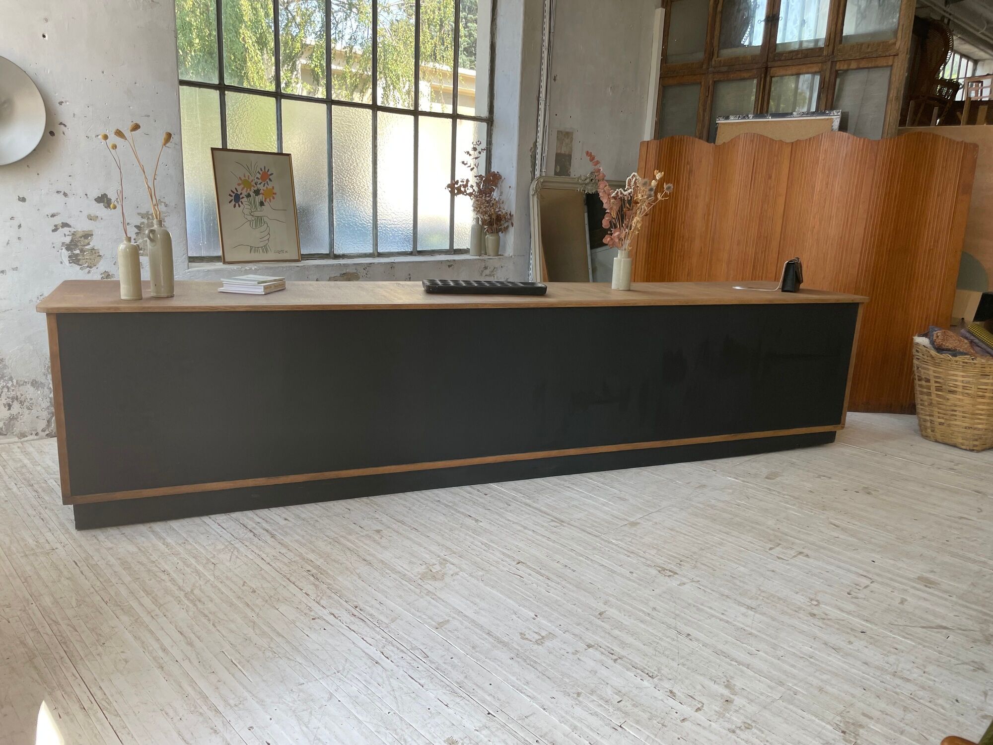 Two-sided counter sliding doors oak XXL 4m enfilade