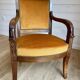 2 vintage style Directoire or Empire armchairs / cabriolets – orange velvet