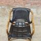 Pair of vintage skaï bamboo armchairs