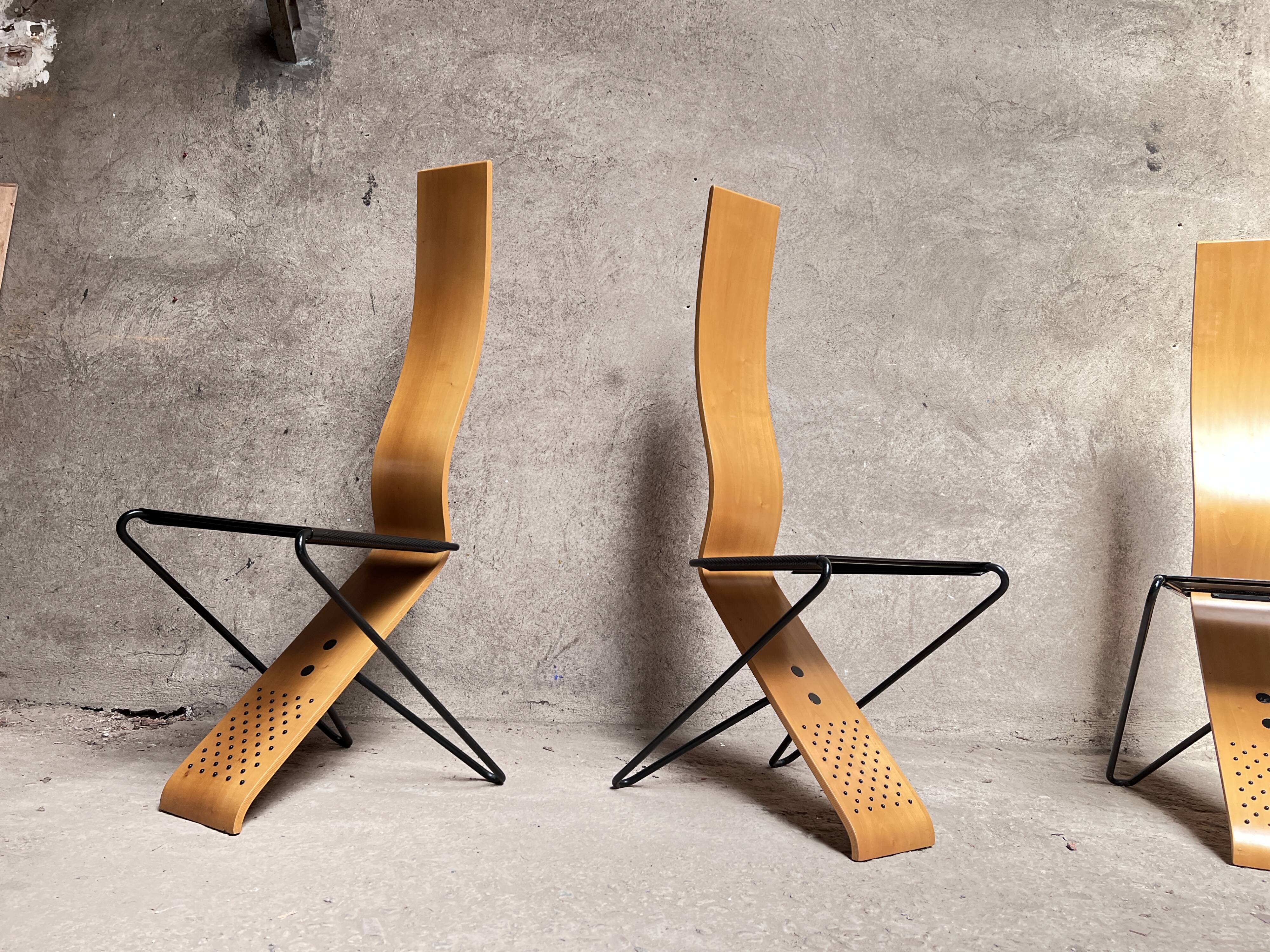 Series of 4 Chairs by Pietro Arosio for Airon 1980