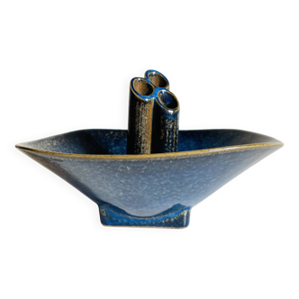 Vintage blue ceramic vase