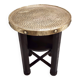 Secessionist Durmast Coffee Table with a Shelf and a Round Brass Top, Austr