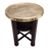 Secessionist Durmast Coffee Table with a Shelf and a Round Brass Top, Austr
