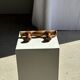 Small coat hook with two round flat button pegs in pine H8.