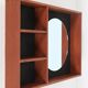 Mid-century wall shelf with mirror / 1960s / 1970s / Danish modern design / black