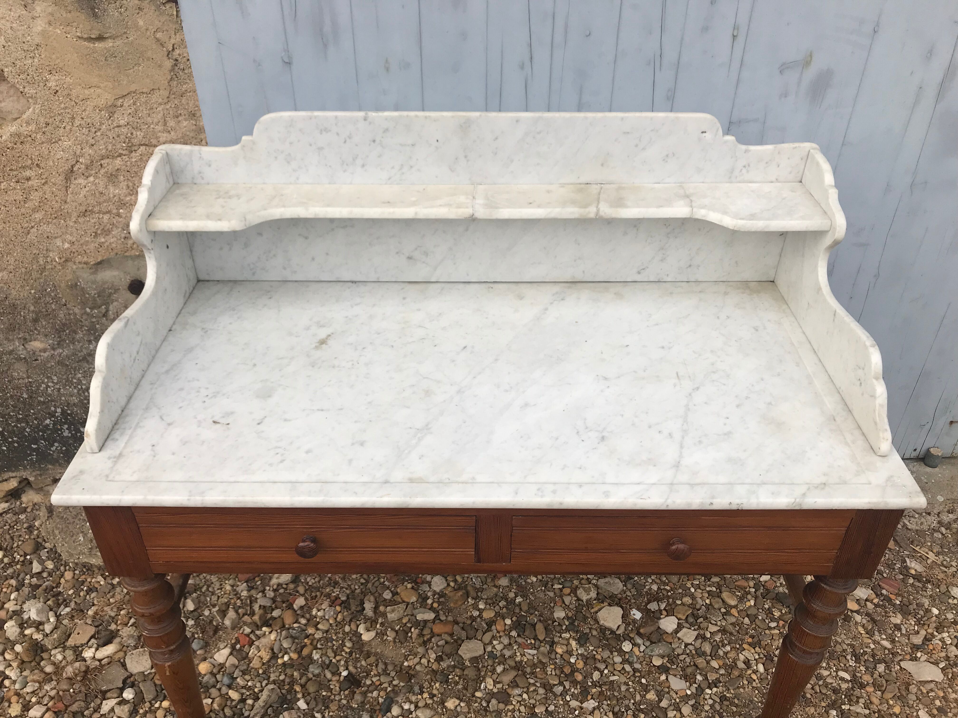 Dressing table Louis Philippe white marble