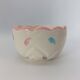 Vintage Fluted Ceramic Cache-Pot – Pastel Feather & Collar Decor