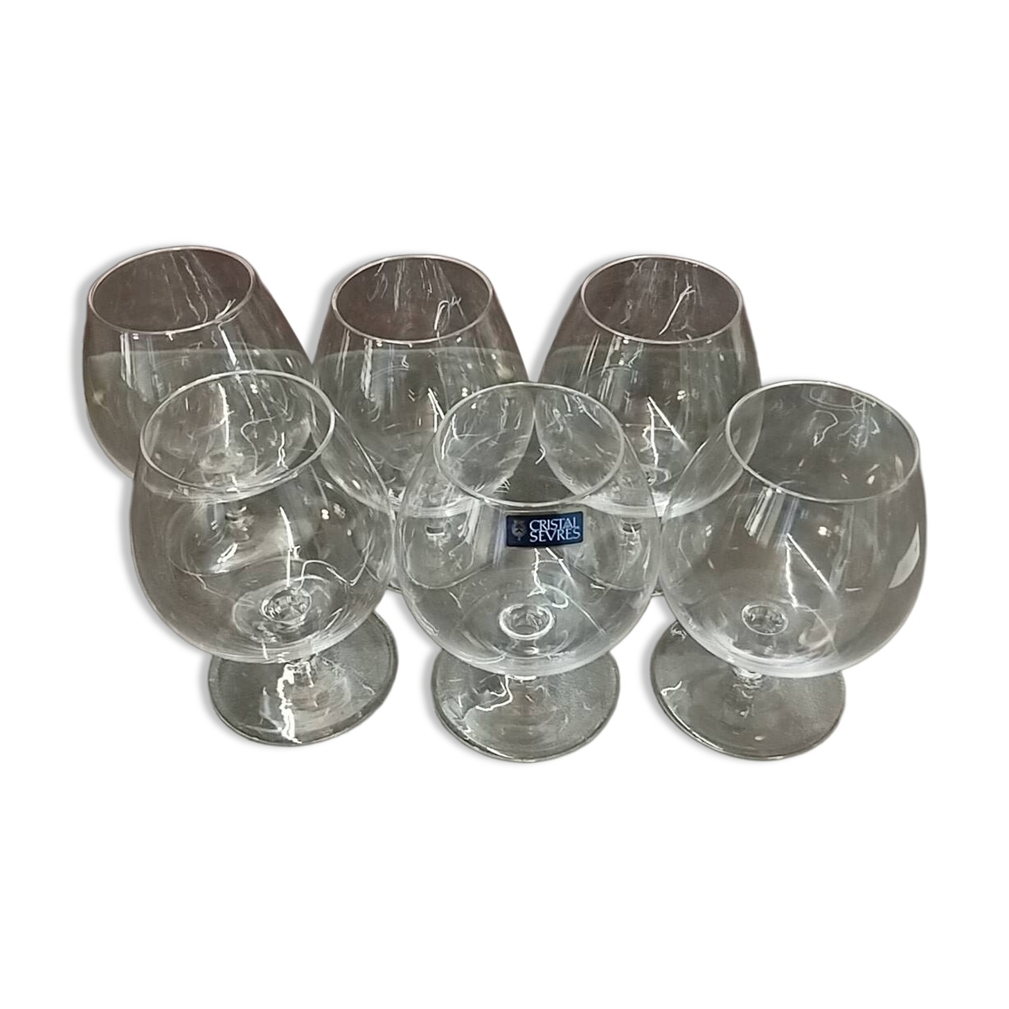 6 crystal cognac glasses from Sèvres