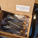 Vintage silver metal knife holders