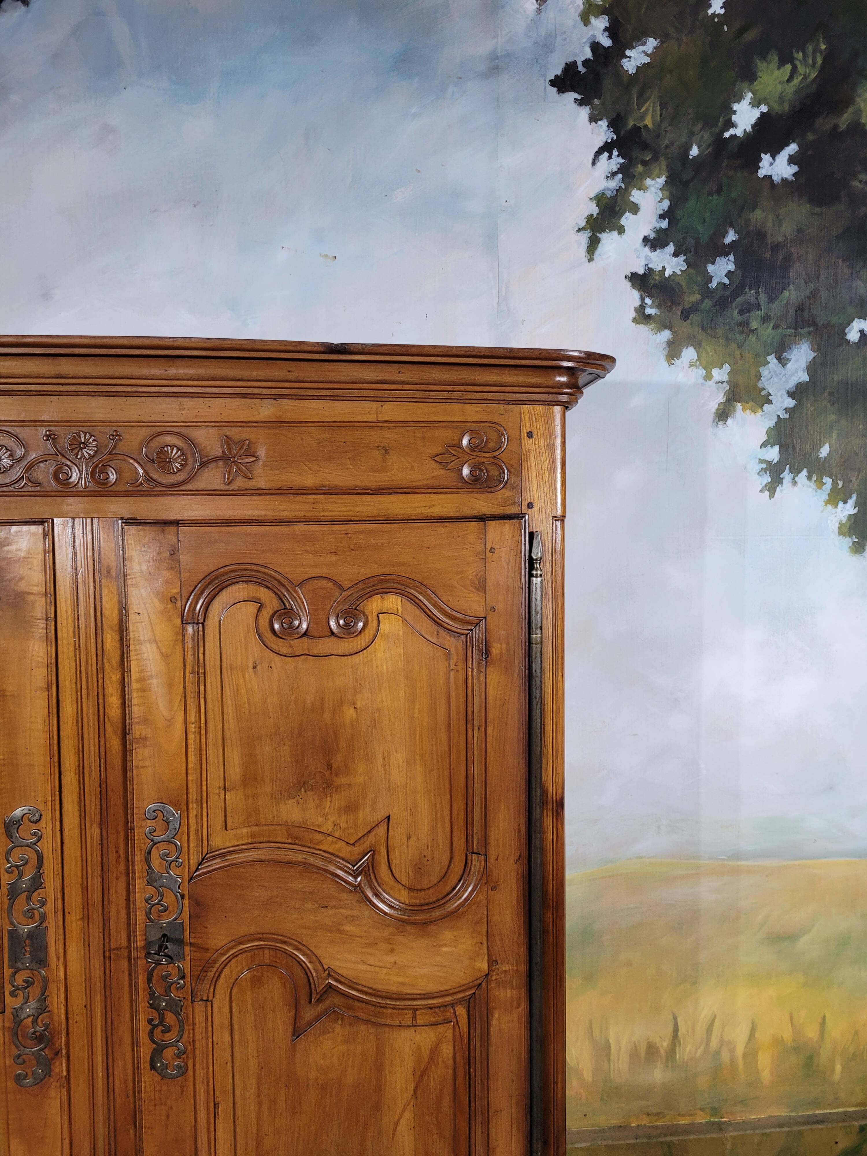 Small Louis XV cherry wood low cabinet