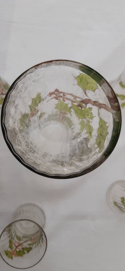 Art Nouveau service, enamelled glass, early 20th century