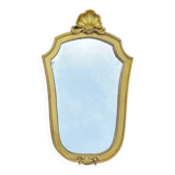 Antique wall mirror in gilded resin – back in red velvet