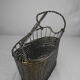 Old basket bottle holder silver metal french bottle holder