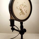 Table lamp in wood and brass. France, 1940s.