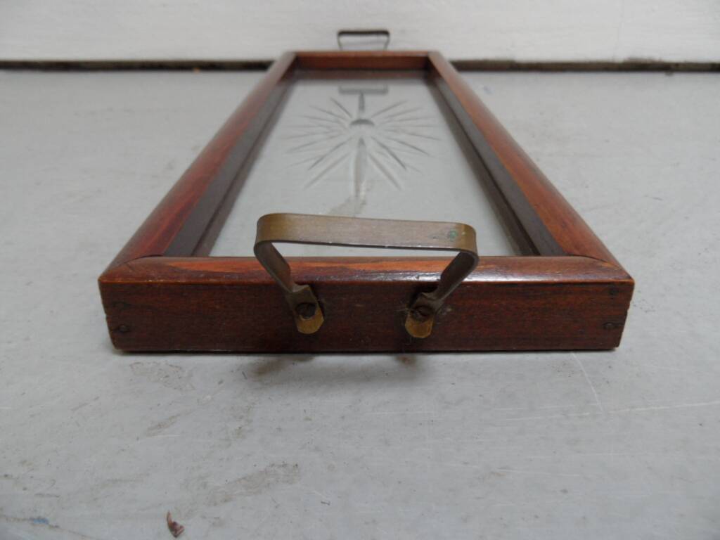 Vintage tray with glass