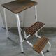 Stool step stool with 3 steps in wood and metal, 1960s