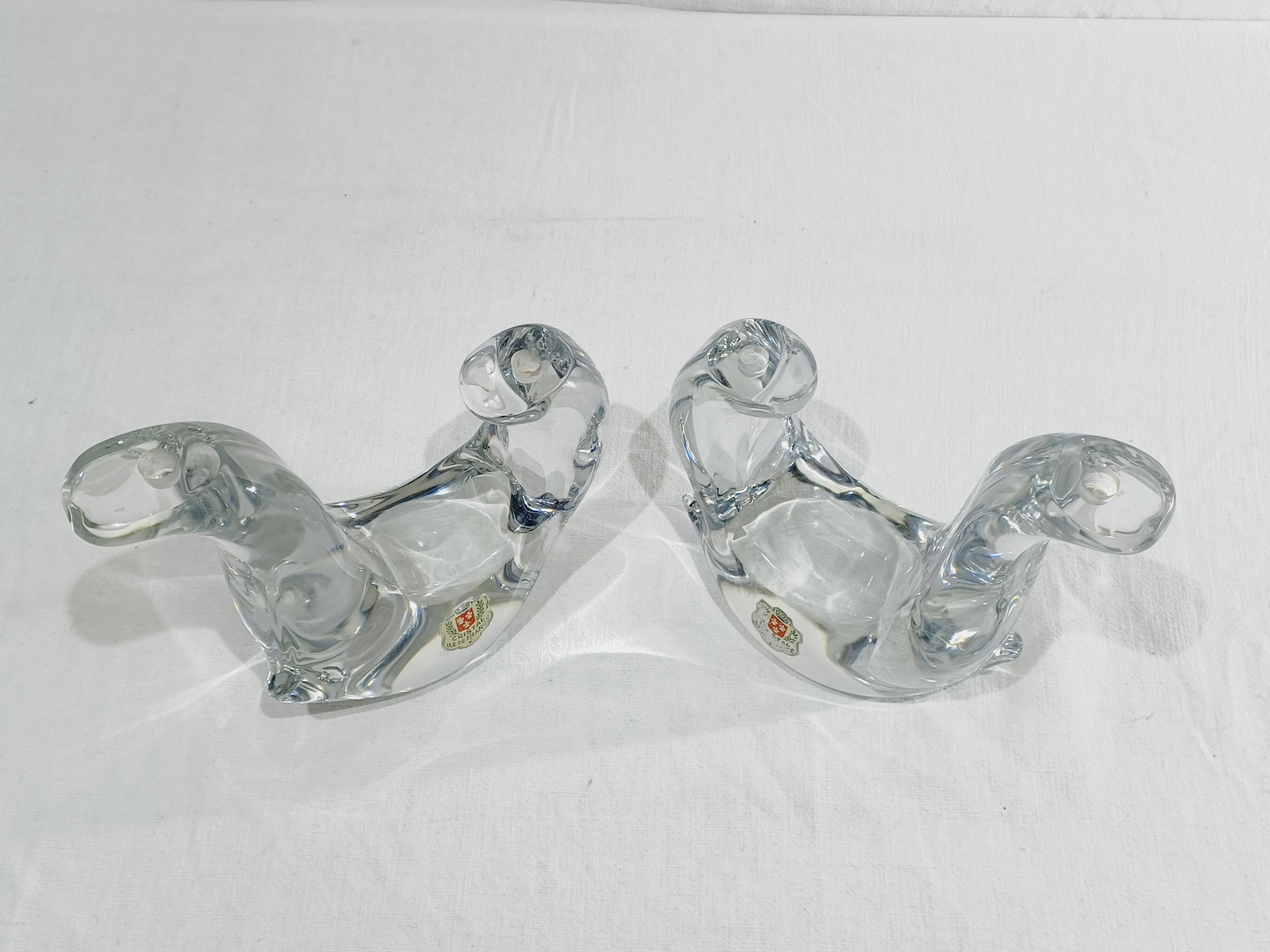 Pair of crystal candlesticks