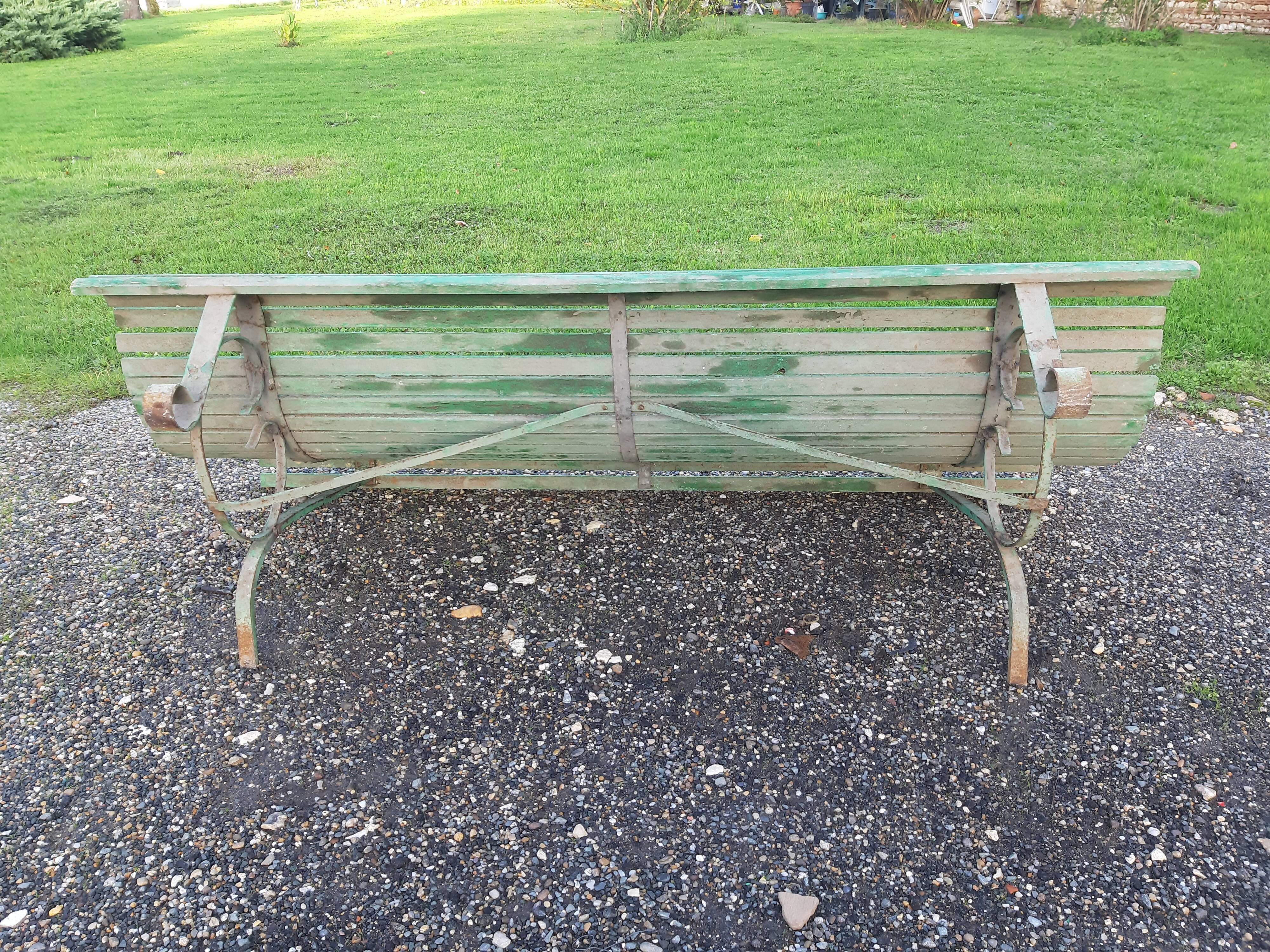 Banc 1900 en fer et bois