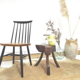 Brutalist solid wood tripod stool