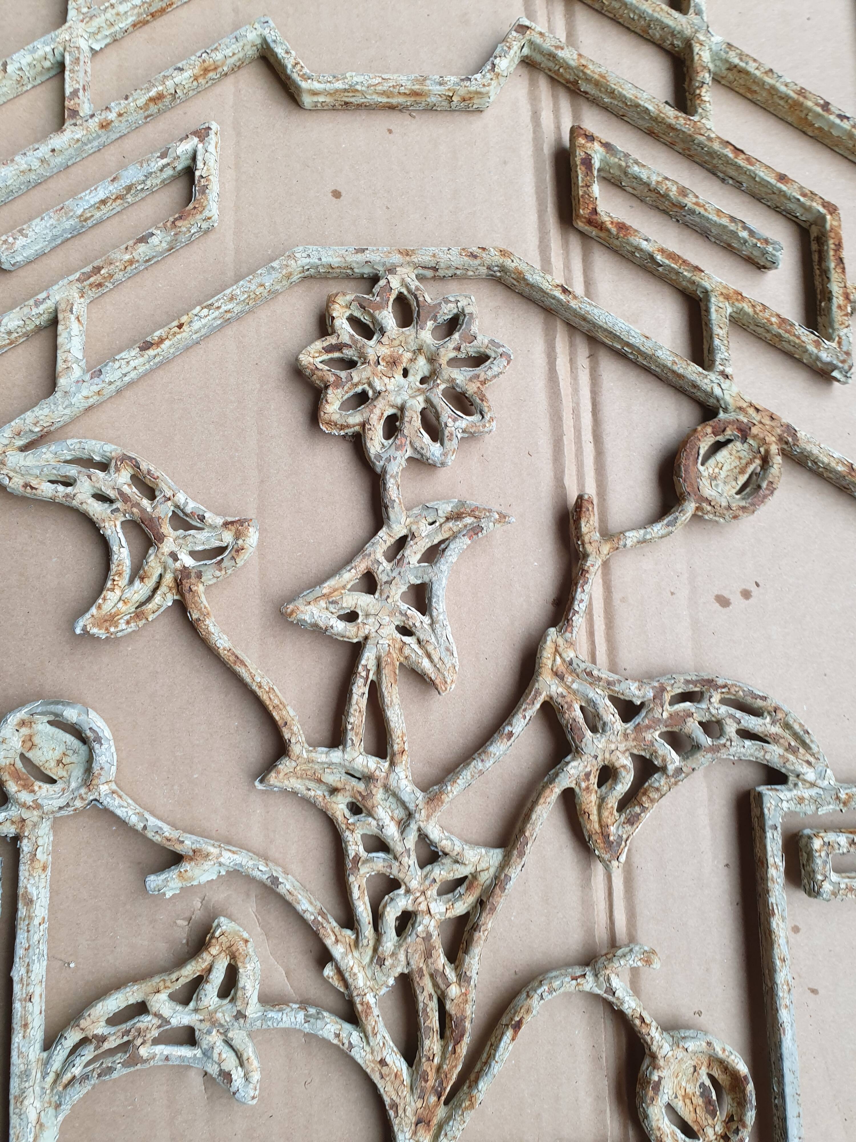 Art deco cast iron door grille
