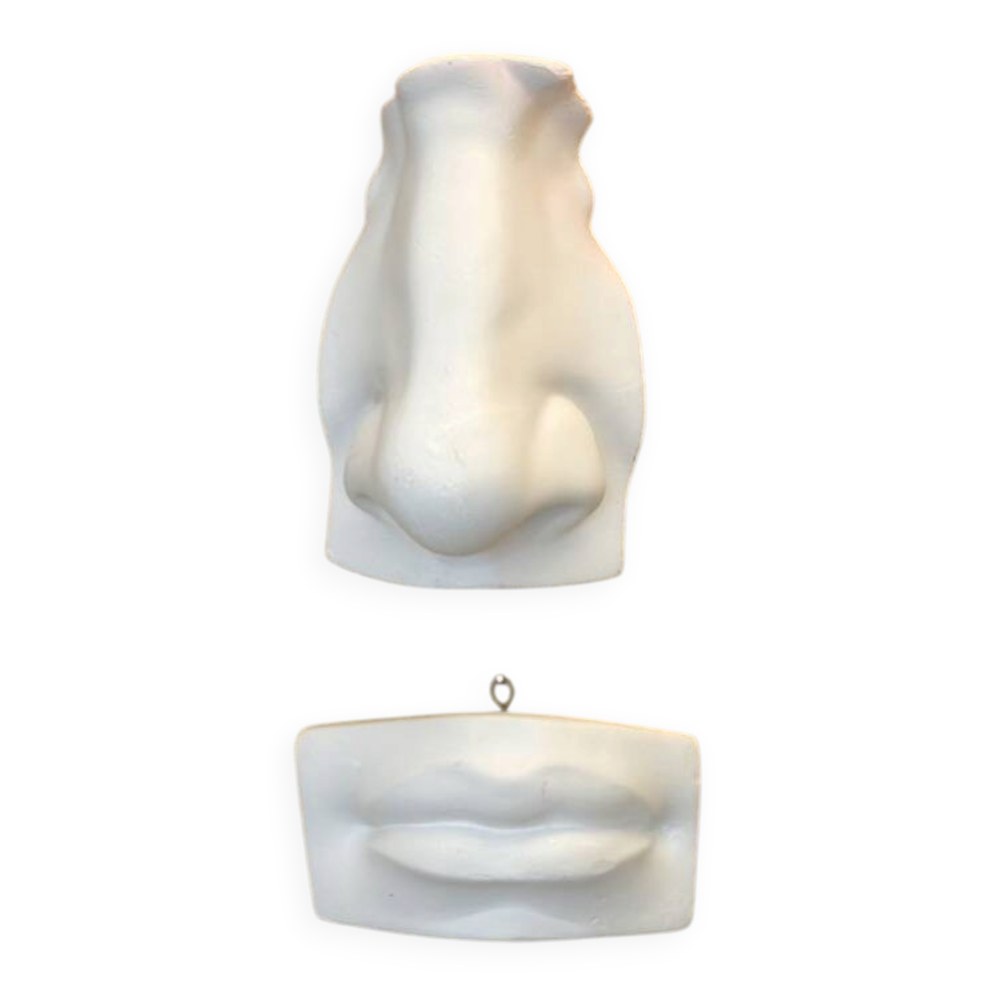 Nose and mouth in plaster of David by Michelangelo