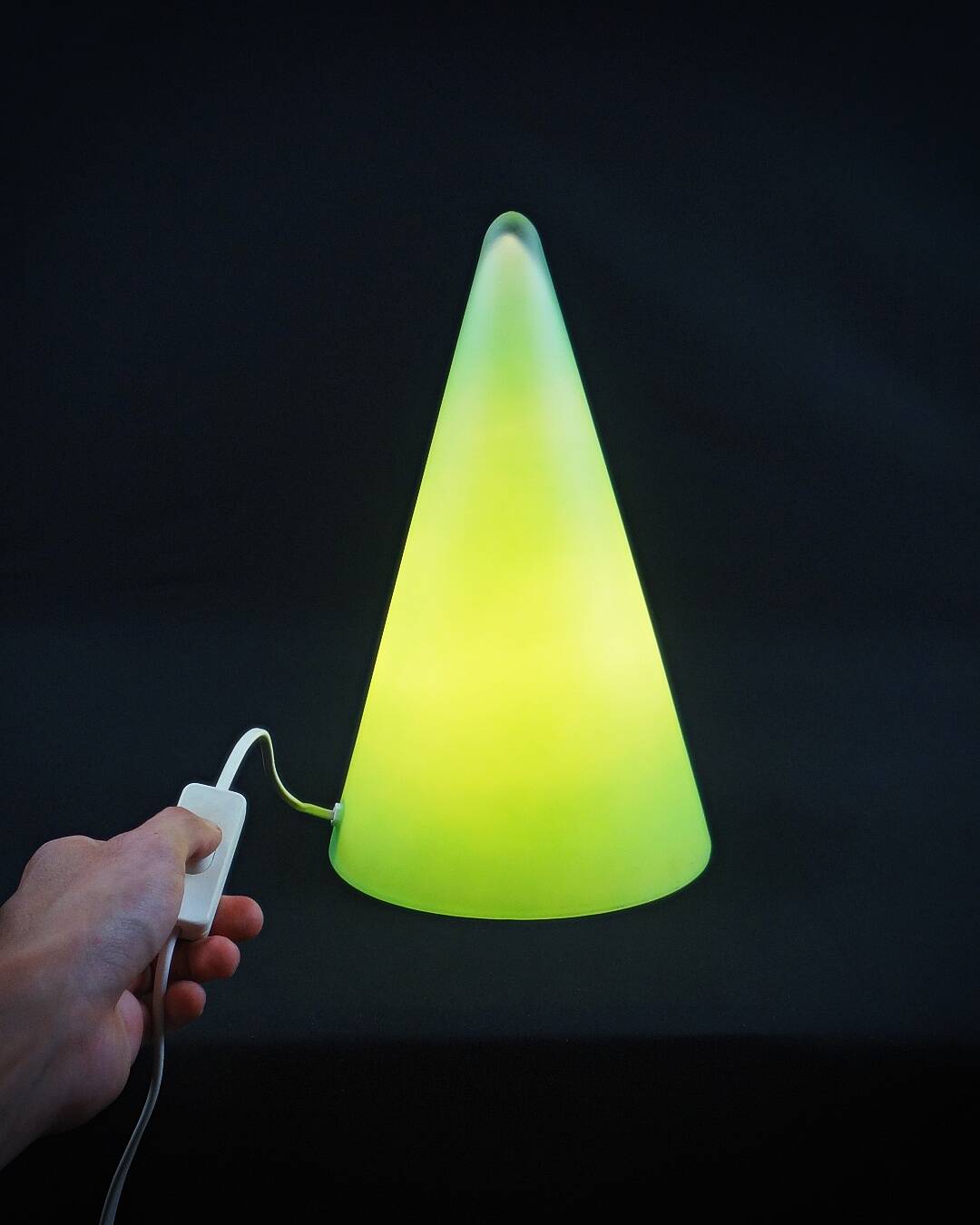 Teepee XL lamp in green opaline glass Vintage 90s design