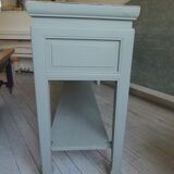 Console 5 drawers 1 re-enchanted tablet in gray green wooden top