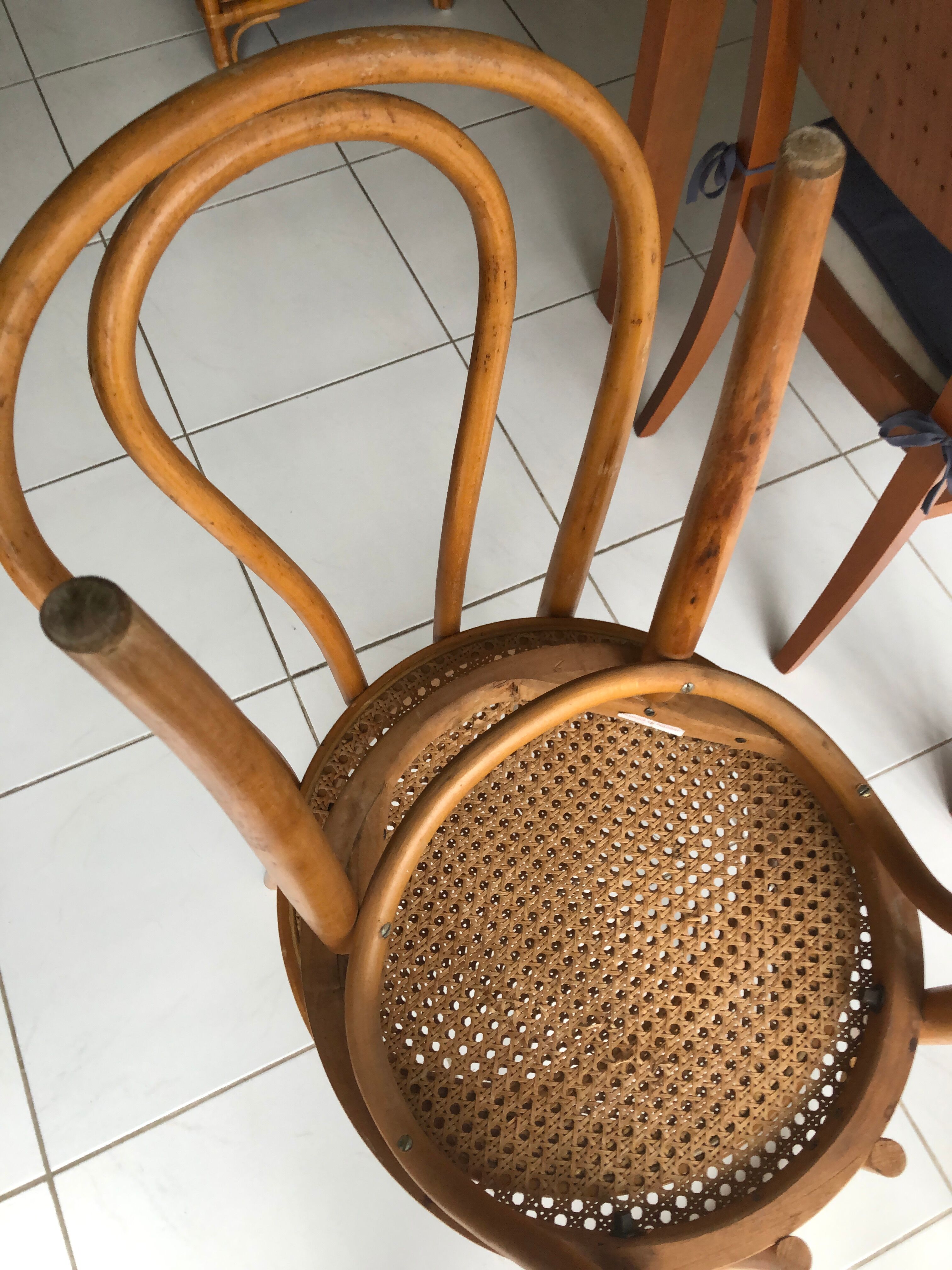 Pair of thonet canne bistro chairs