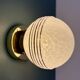 Vintage glass globe wall or ceiling light in white and gold from Clichy.