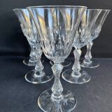 6 Saint Louis wine glasses cut Lozère service stamped