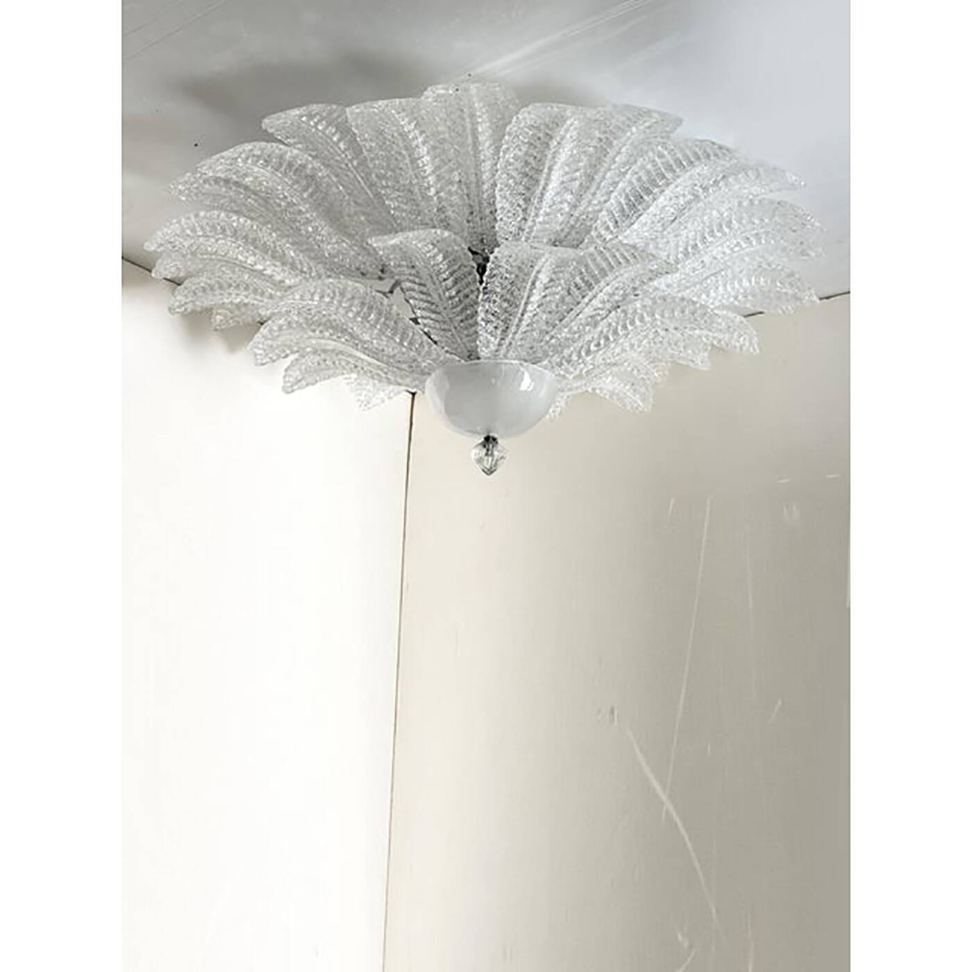 Set of Two Venetian Murano Glass Flush Mount, Mazzega Zuccheri Venini Barov