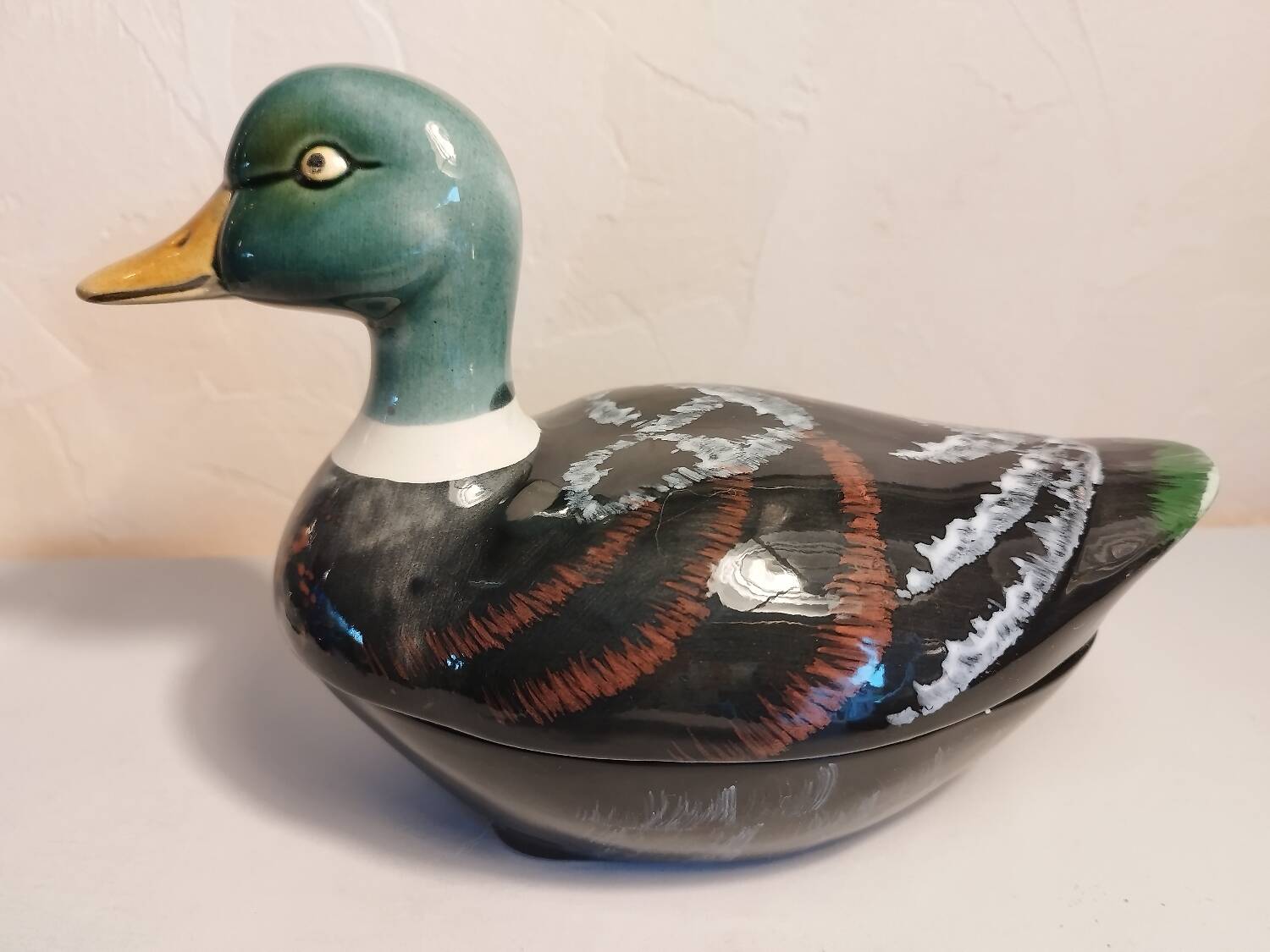 Ceramic duck emptier by Michel Caugant