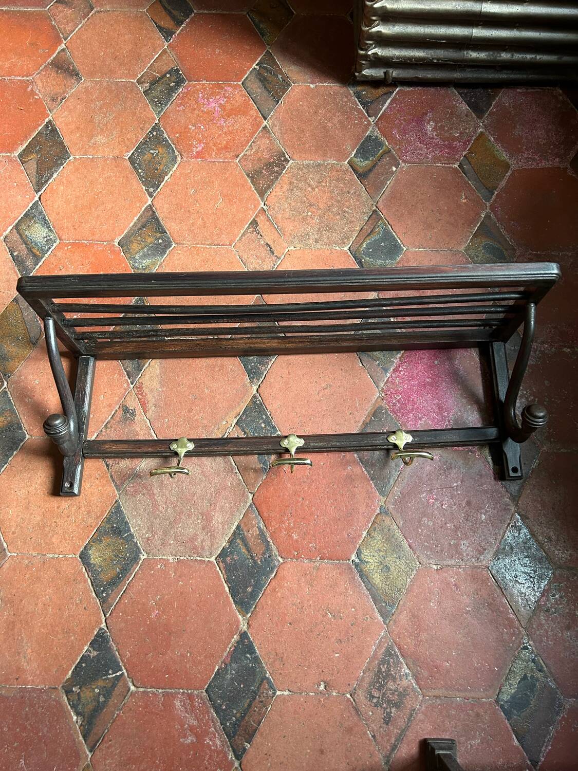 Vintage 1940s bistro wall coat rack