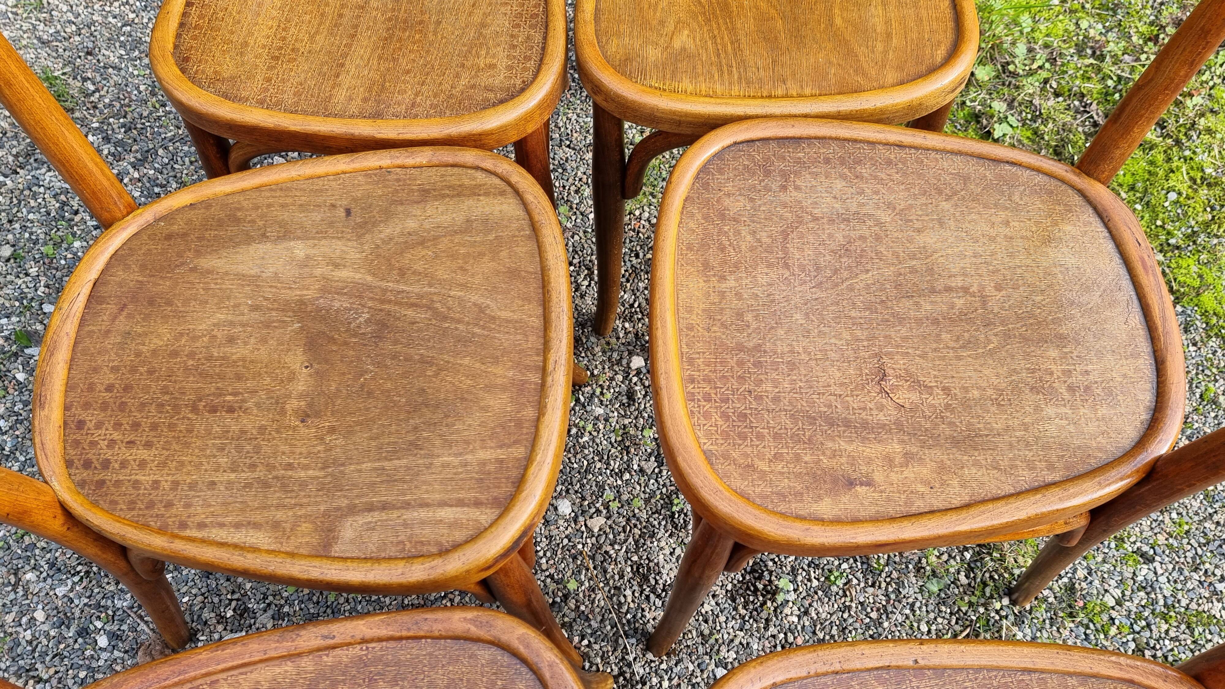 6 Baumann bistro chairs n°58 from the 20s
