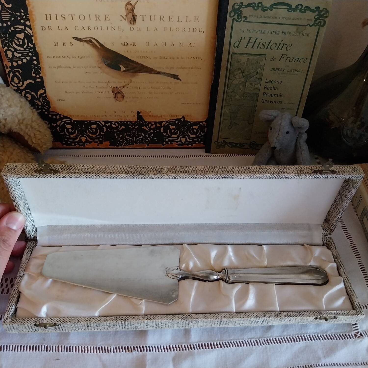 Antique silver-plated pie server