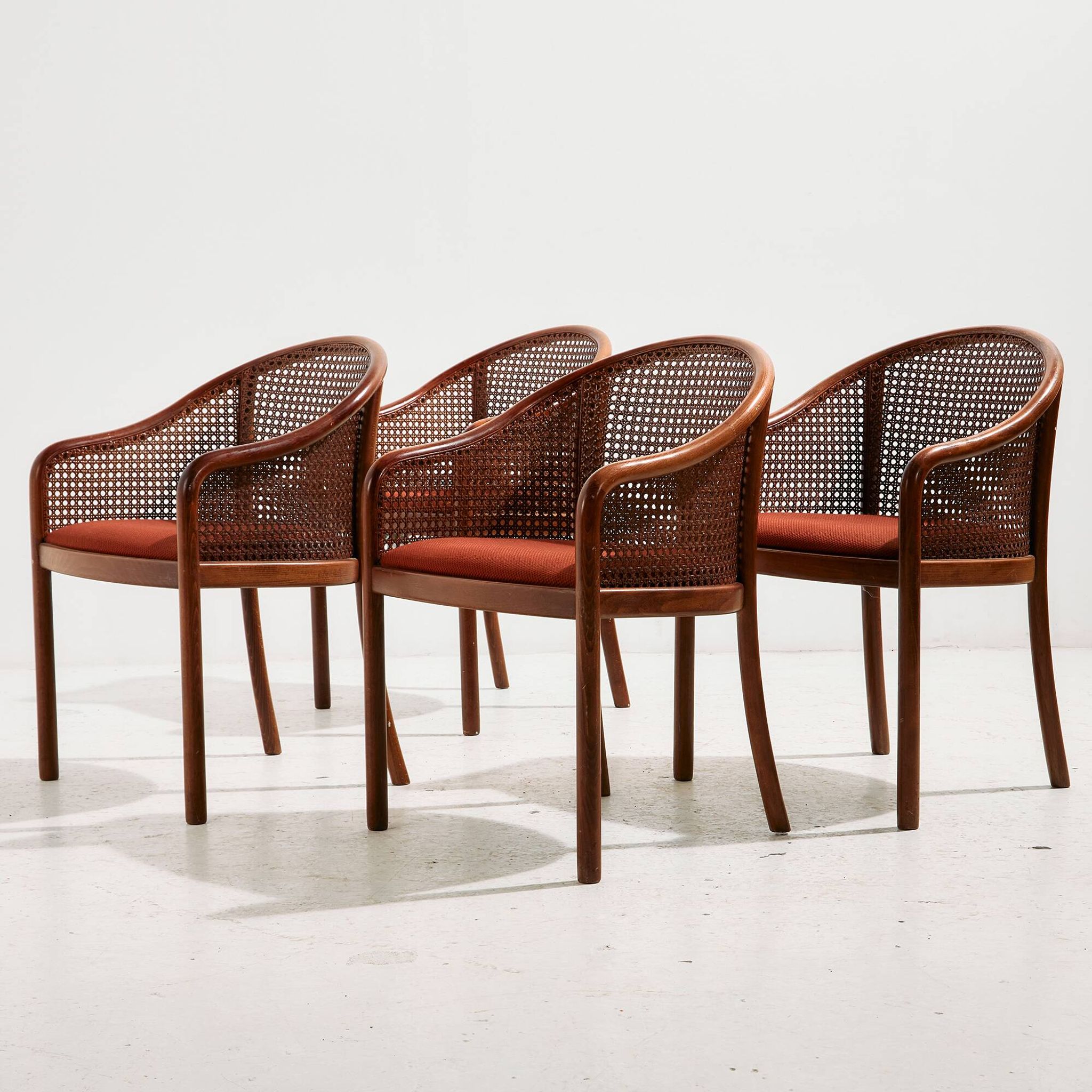 Fauteuil en hêtre et rotin