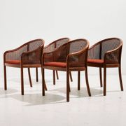 Fauteuil en hêtre et rotin
