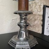 Baroque lamp in metal, wood and fabric