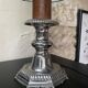 Lampe baroque en métal, bois et tissu