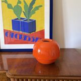 Space age orange ceramic vase, Sicart Italy ca. 1970