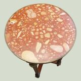 Table d'appoint / sellette / guéridon à l'antique - Bois, bronze et marbre