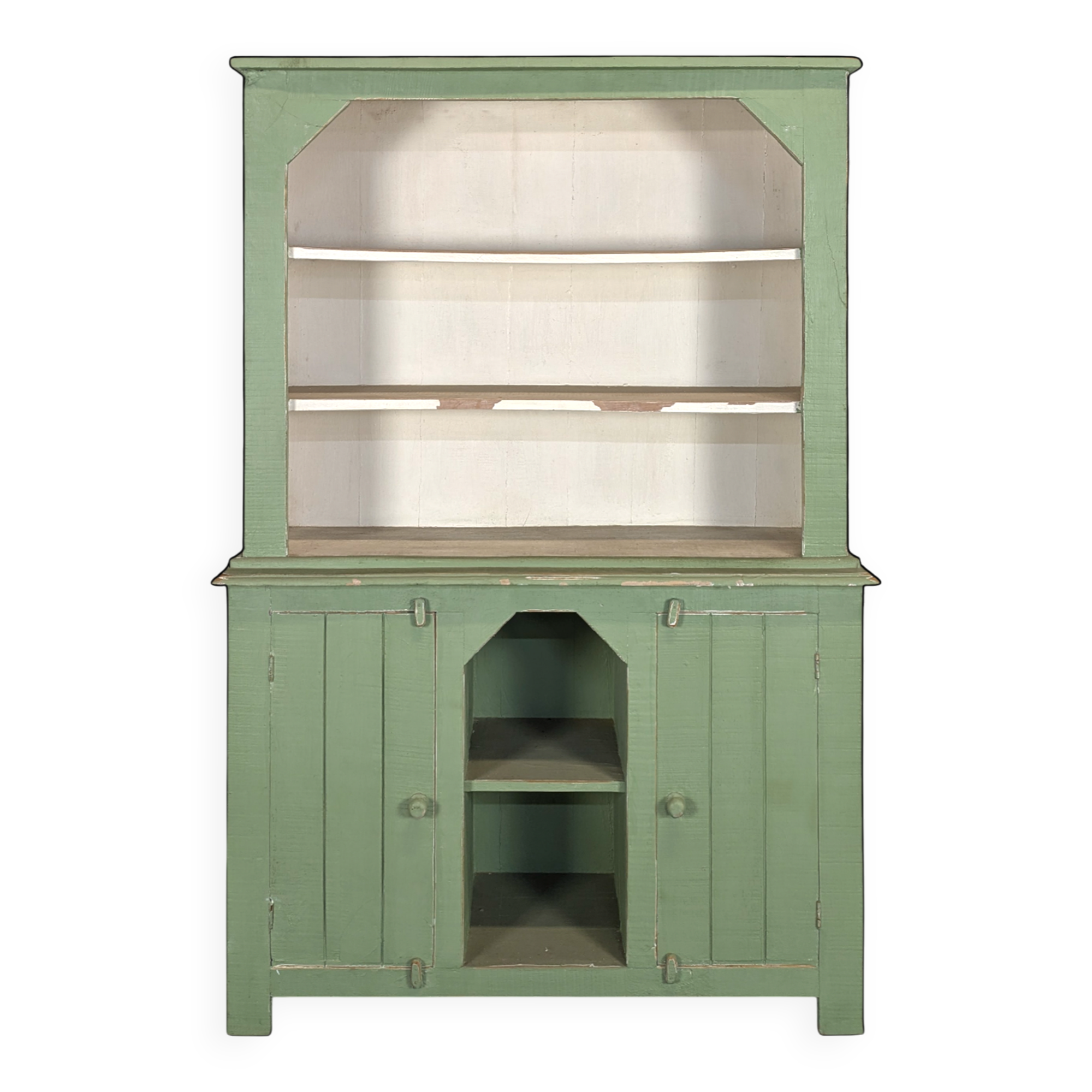 Buffet rustique en pin réchampie chabby chic