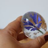 Sulphide violettz paperweight in crystal Daum France