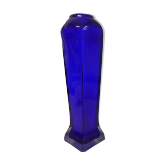 Vase bleu verre hauteur 31cm