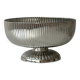 Silver stainless steel pedestal bowl
