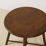 Vintage round Bobbin side table