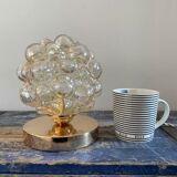 Amber bubble globe table lamp